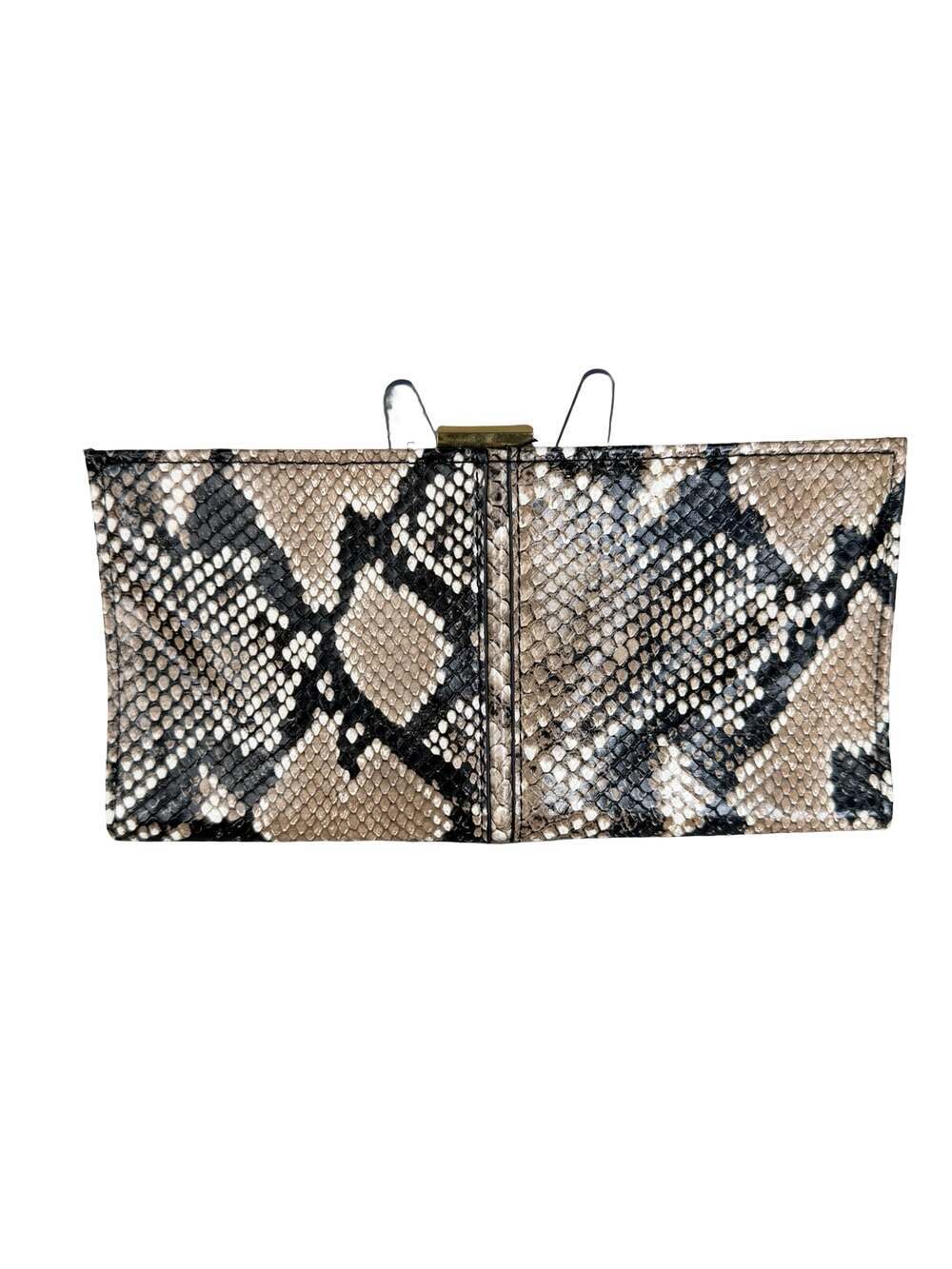 Snake Print Faux Leather Clutch Wallet